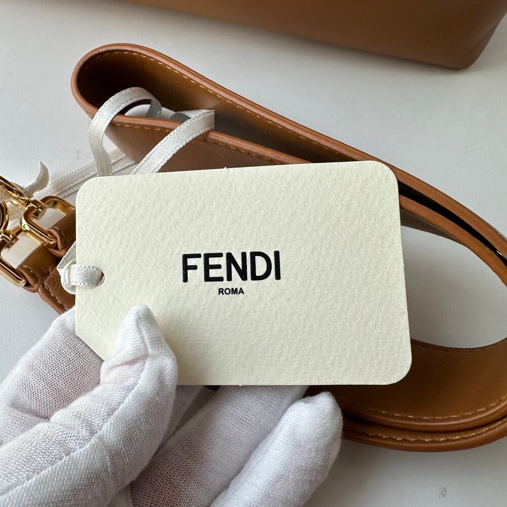 Fendi First Medium Camel Nappa Leather Bag Gold Hardware NWT - Picture 11 of 16